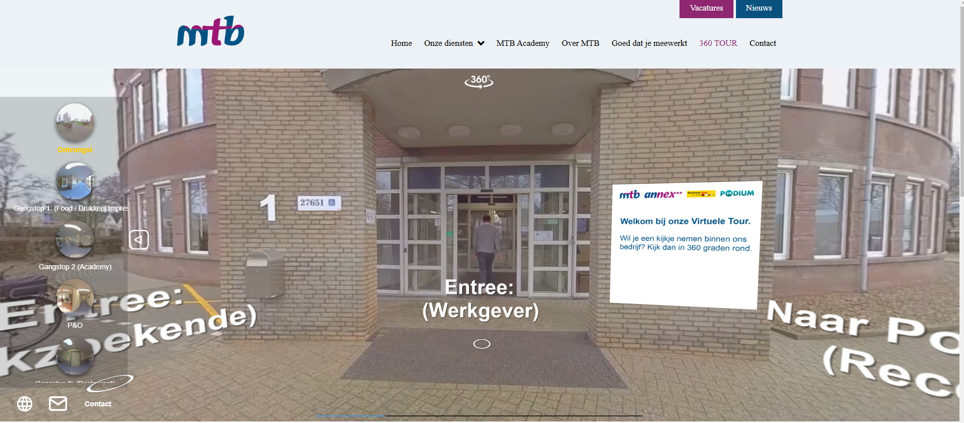 Screenshot van de 360 tour